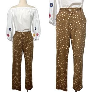 Anthropologie Polka Dot The Essential Slim Pants